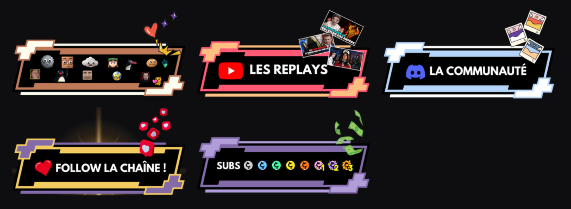 Panels issus de ma chaîne twitch : Vorthil (Allez follow !)