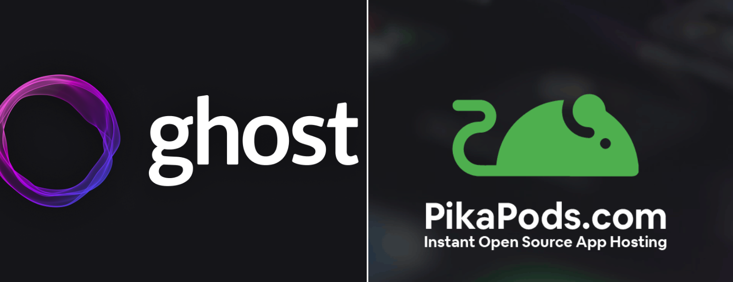 Logos de Ghost et de Pikapods.com