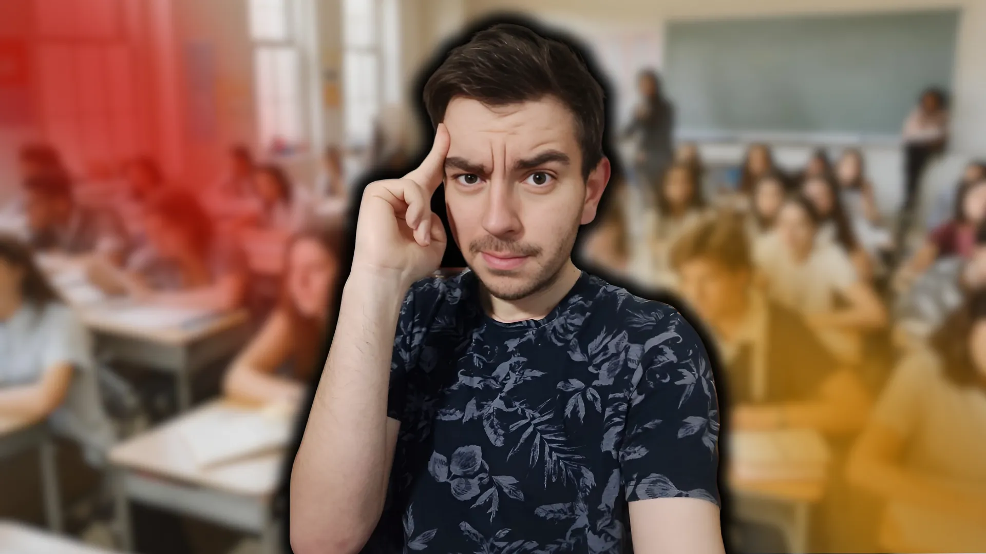 Steven mimant la réflexion